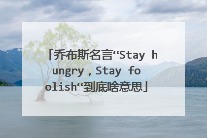 乔布斯名言“Stay hungry,Stay foolish“到底啥意思