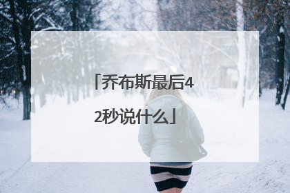 乔布斯最后42秒说什么