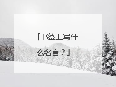 书签上写什么名言？