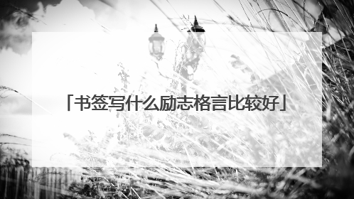 书签写什么励志格言比较好