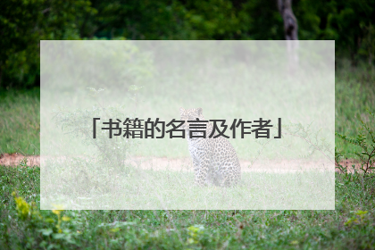 书籍的名言及作者