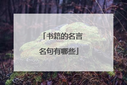 书籍的名言名句有哪些