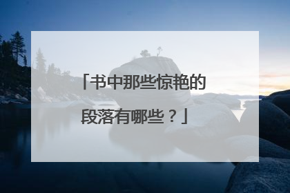 书中那些惊艳的段落有哪些?