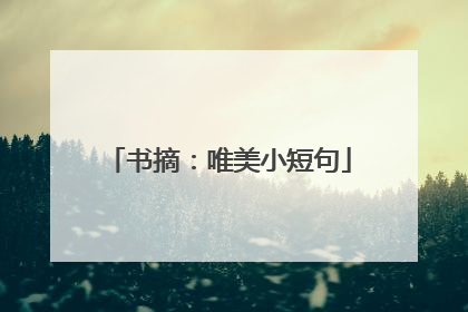 书摘：唯美小短句
