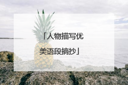 人物描写优美语段摘抄
