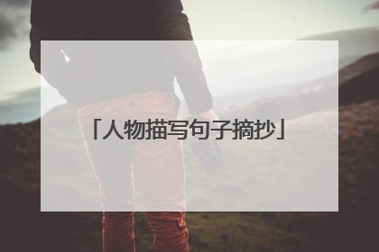 人物描写句子摘抄