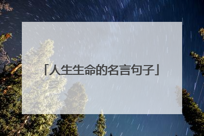 人生生命的名言句子