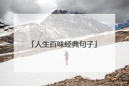 人生百味经典句子