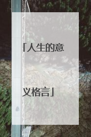 人生的意义格言