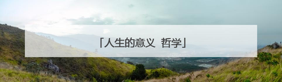 人生的意义 哲学