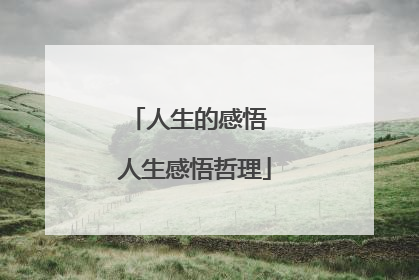 人生的感悟 人生感悟哲理