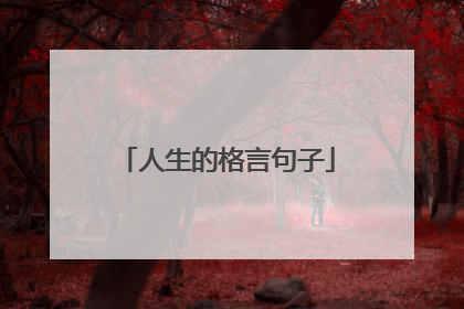 人生的格言句子