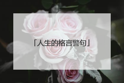 人生的格言警句