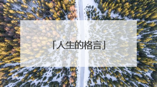 人生的格言