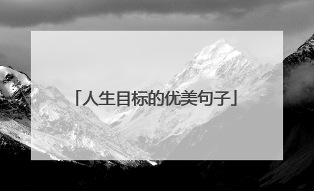 人生目标的优美句子