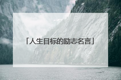 人生目标的励志名言