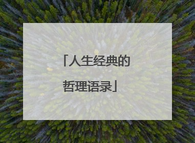 人生经典的哲理语录