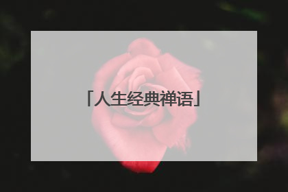 人生经典禅语