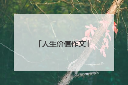 人生价值作文