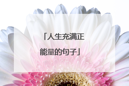 人生充满正能量的句子