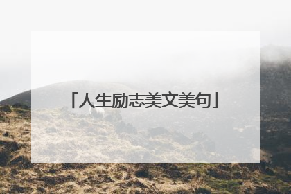 人生励志美文美句