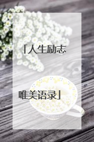 人生励志唯美语录
