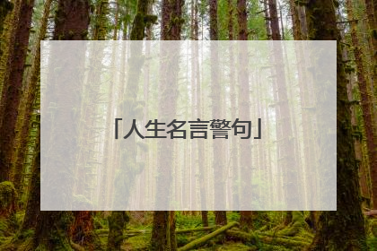 人生名言警句