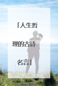人生哲理的古诗名言