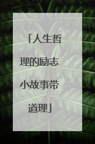 人生哲理的励志小故事带道理