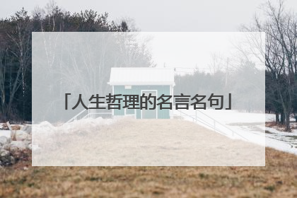 人生哲理的名言名句