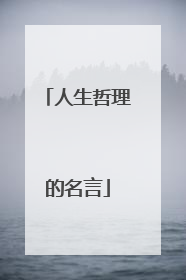 人生哲理的名言