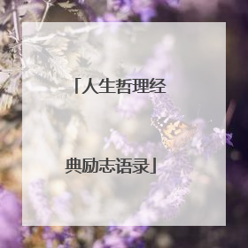 人生哲理经典励志语录