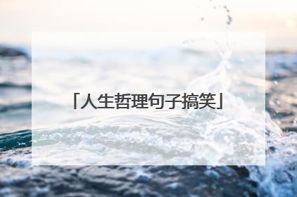 人生哲理句子搞笑