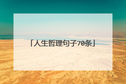 人生哲理句子70条