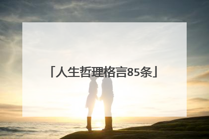人生哲理格言85条