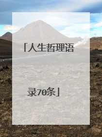 人生哲理语录70条