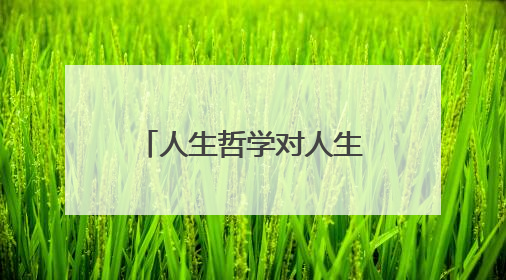 人生哲学对人生的感悟有什么?