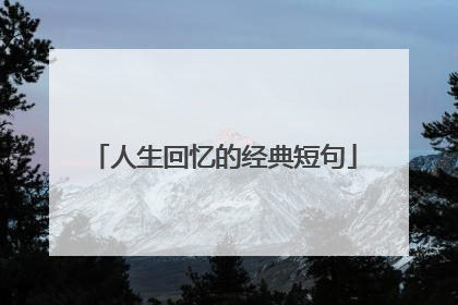 人生回忆的经典短句