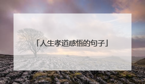人生孝道感悟的句子