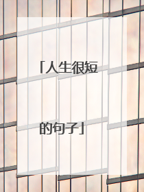 人生很短的句子