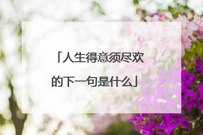 人生得意须尽欢的下一句是什么