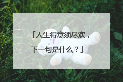 人生得意须尽欢,下一句是什么?