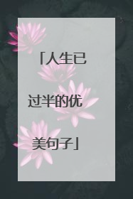 人生已过半的优美句子