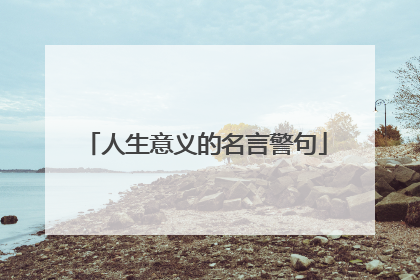 人生意义的名言警句