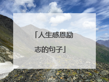 人生感恩励志的句子
