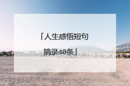 人生感悟短句摘录40条