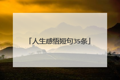 人生感悟短句35条