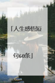 人生感悟短句60条