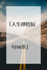 人生感悟短句98条