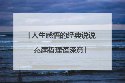 人生感悟的经典说说 充满哲理语深意
